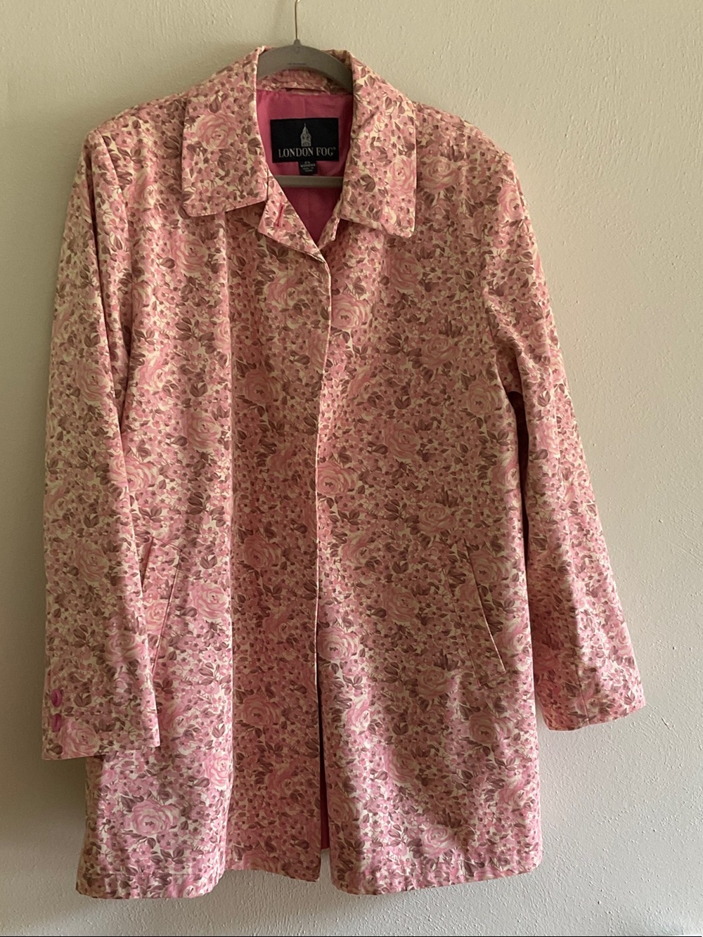 London Fog Floral Pink Trench Coat